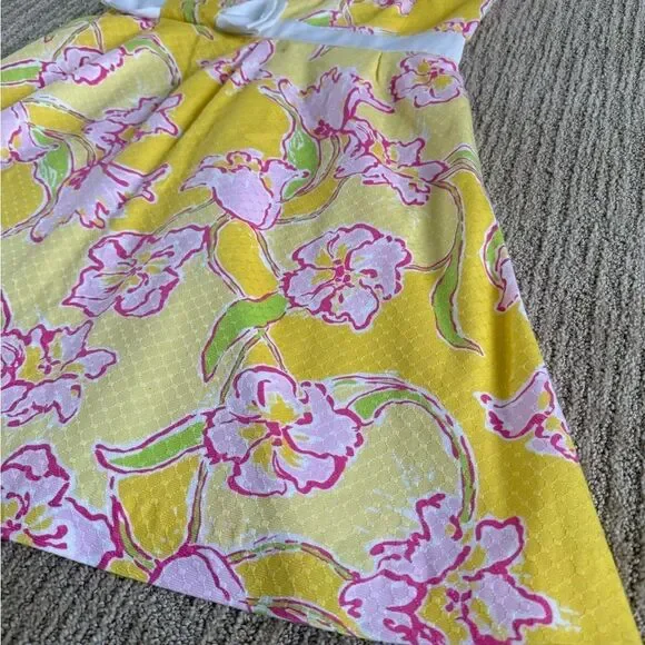 Lilly Pulitzer Yellow “Amberly Dress”Pleated Strapless Sundress - Picture 4 of 7